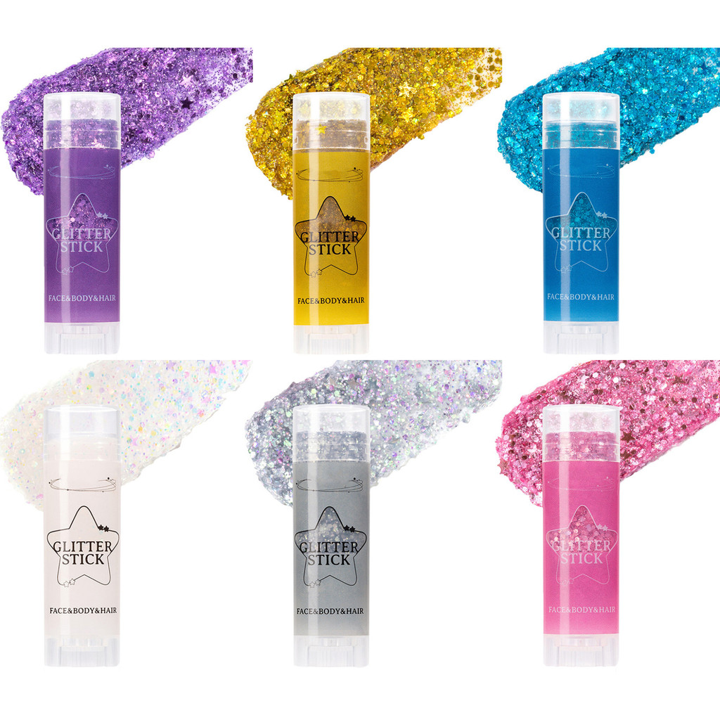 Clubday 1PCS Multi-purpose Glitter Gel Stick เงาพราว Face Body Glitter Sequins Stick