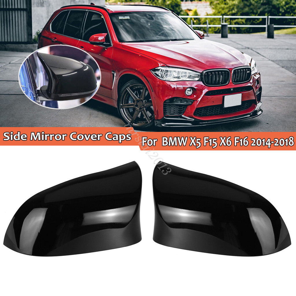 M สไตล์เคลือบเงาสีดําฝาครอบกระจกสําหรับ 2014-2018 BMW X5 F15 X6 F16 28i 35i