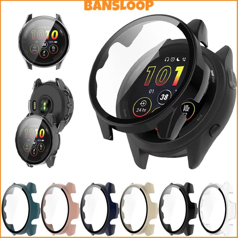 กรณีพีซีแก้วนิรภัย for Garmin Forerunner 165 / 165 Music กรอบป้องกันหน้าจอ PC ฝาครอบกันชน for Garmin Forerunner 165