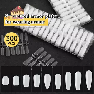 [Willbehot-t] 300 ชิ้น/ถุงเล็บปลอมเคล็ดลับ Matte Coverage โปร่งใสปลอมเคล็ดลับเล็บเจล Extension Diy ฝึกเล็บเครื่องมือ [ใหม่]