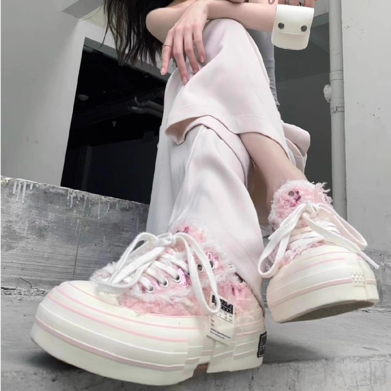 XVESSEL GOP Lows Deconstructed Canvas Platform รองเท้าฝึกซ้อมสไตล์ลำลอง พื้นรองเท้าหนานุ่ม