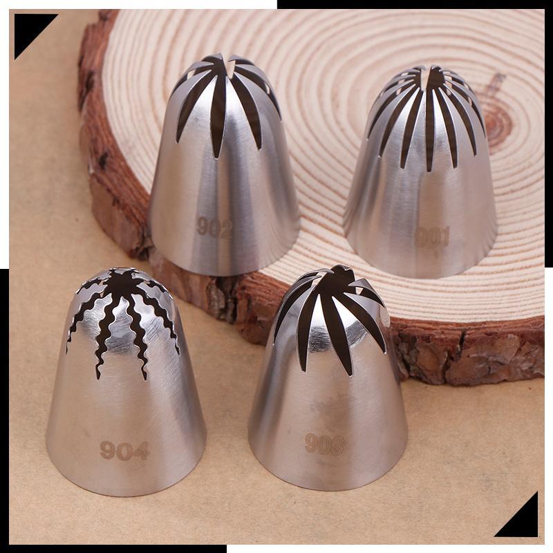 901 903 902สแตนเลสขนาดใหญ่หัวบีบครีมไอซิ่งปลายบีบหัวบีบครีมเค้กฟองดองอุปกรณ์อบในครัว