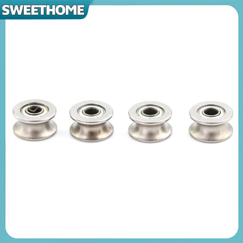 SWEETHOME 4PCS 4*13*7MM 624UU HCS U Groove Guide Pulley Rail Ball Bearings ล้อ