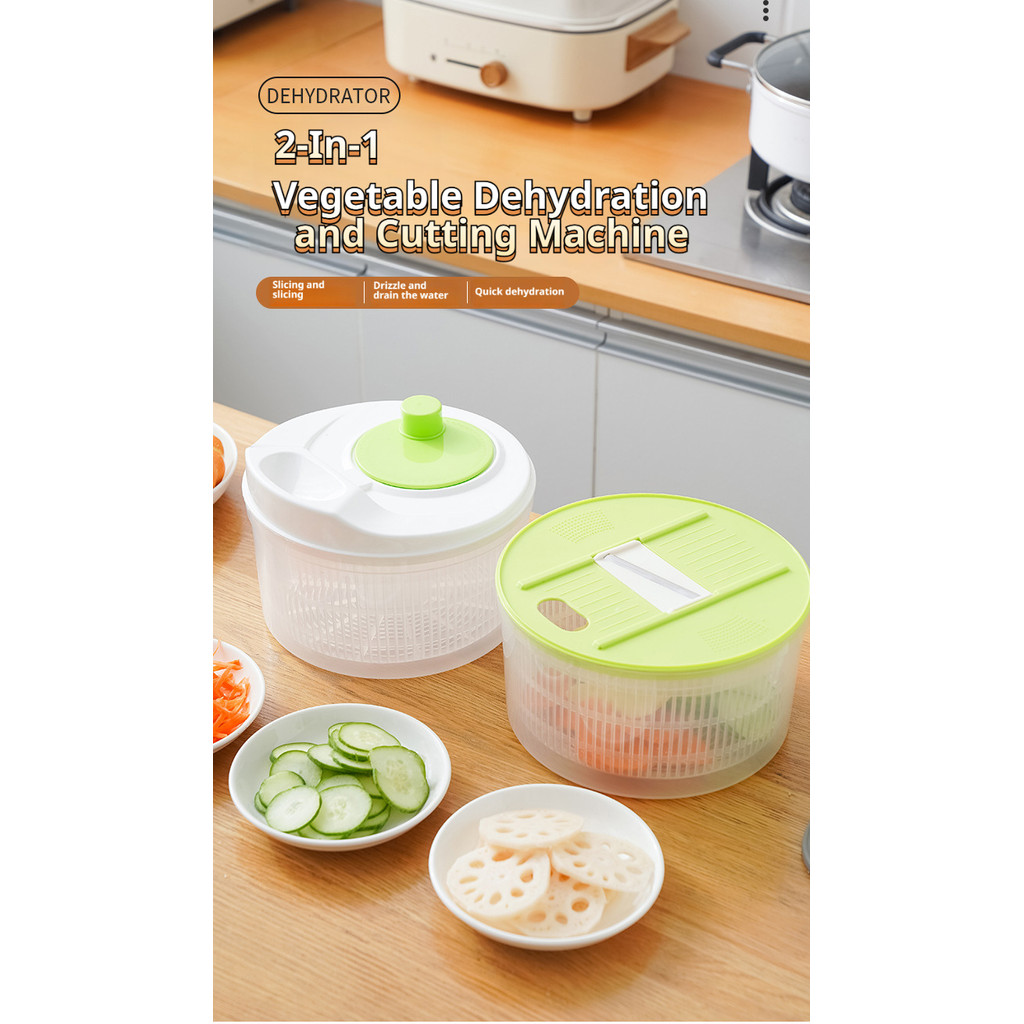 MULTIFUNCTION SALAD SPINNERVeggie Fruit Washer Dryer Basket w/Chopper | Easy Drain, Quick Dehydrate 
