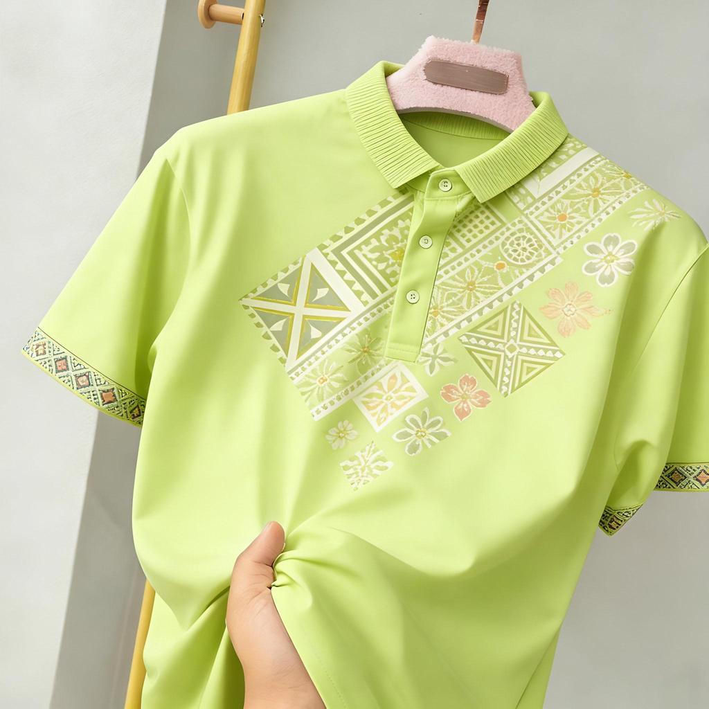 2026 Aidilfitri สบายและใช้งานได้จริงเสื้อโปโลสีล่าสุด Skim Vibrant Lime ทําให้ง่ายแบบดั้งเดิม Badick