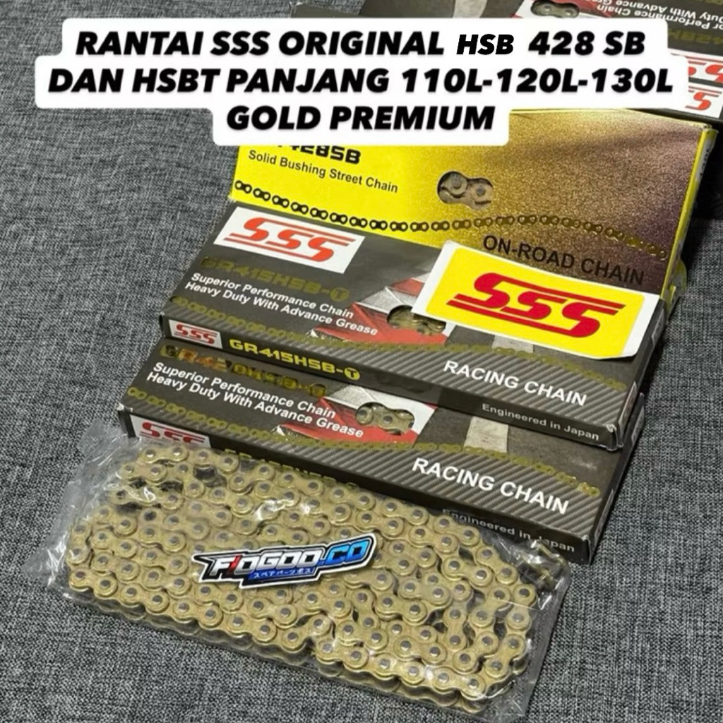 SSS RACING GOLD CHAIN 428 SB และ 428 HSBT LENGTH 130L NINJA CHAIN VISION CBR GSX MXKING SSS CHAIN 42