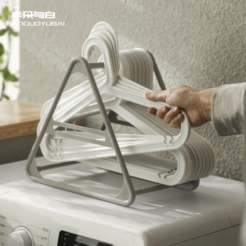 日系衣架收纳阳台免打孔家用整理架空间衣挂桌面放晾衣架夹架子2.1Japanese Style Clothes Hanger Storage Balcony No-Drill Home Organize