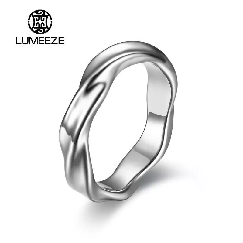 LUMEZE Mobius แหวนสําหรับชาย,สแตนเลส Twist Finger Band Signet แหวน, Punk Vintage Endless Love เครื่องประดับของขวัญ A140 #