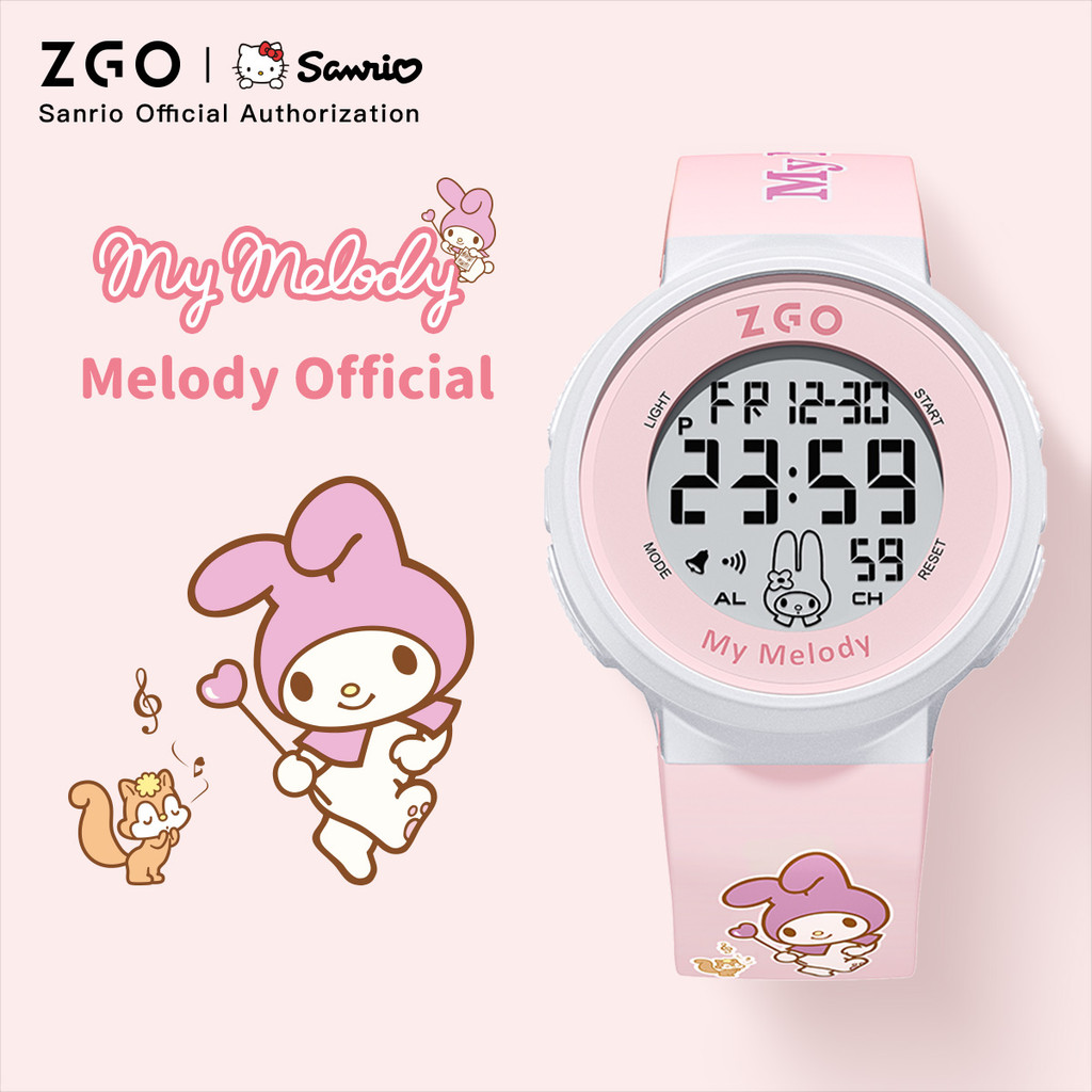 นาฬิกาดิจิตอล Sanrio Melody สำหรับเด็ก มาพร้อมเทคโนโลยีมัลติฟังก์ชั่น กันน้ำได้ถึง 50 เมตร เป็นของขวัญที่เหมาะสมสำหรับนักเรียน