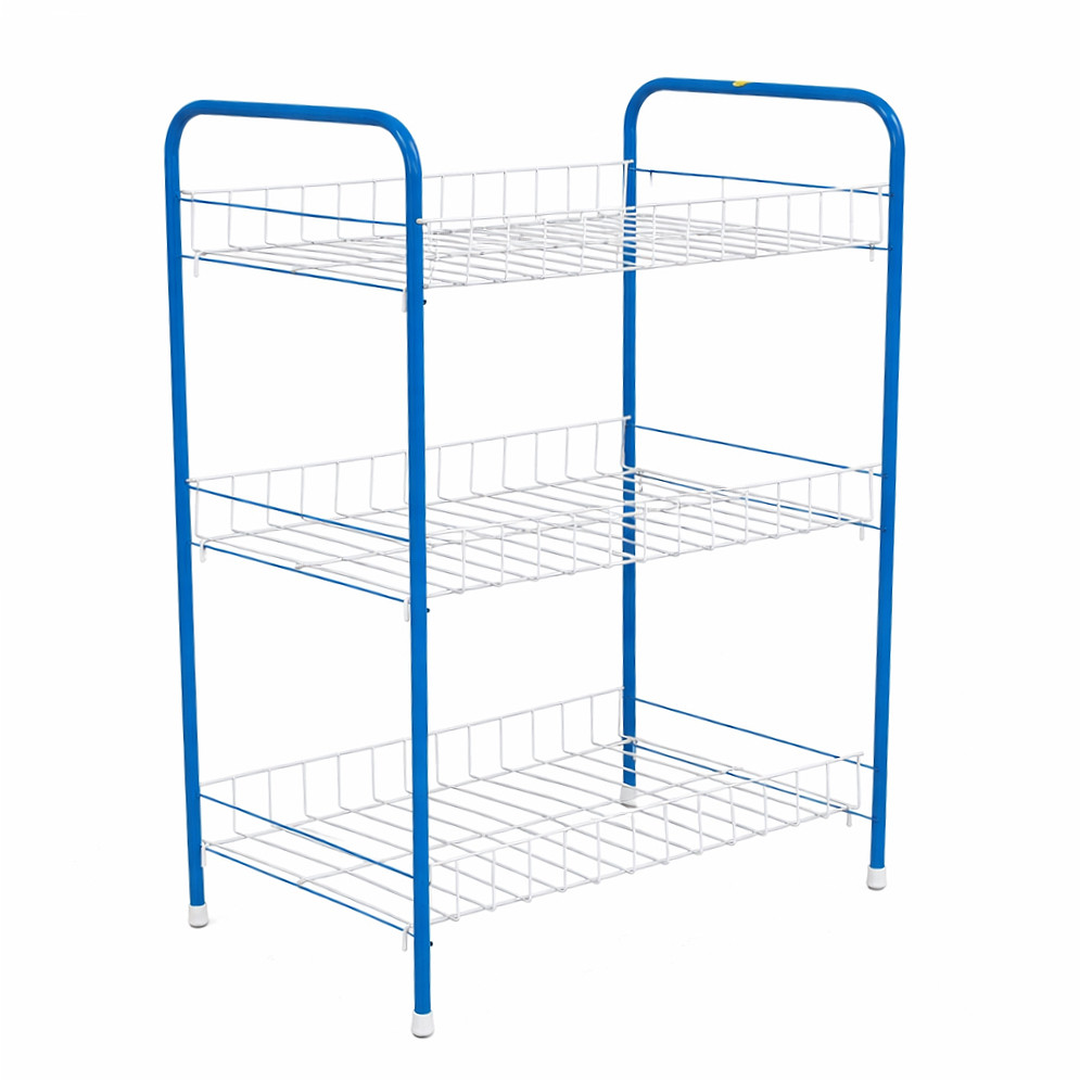ชั้นวางของแบบเรียบ 3 ชั้น รุ่น TTB-339 (คละสี) ขนาด 55x33x69cm ชั้นคว่ำจาน3ชั้น ชั้นวางตะแกรงลวด ชั้นวางของในห้องครัว