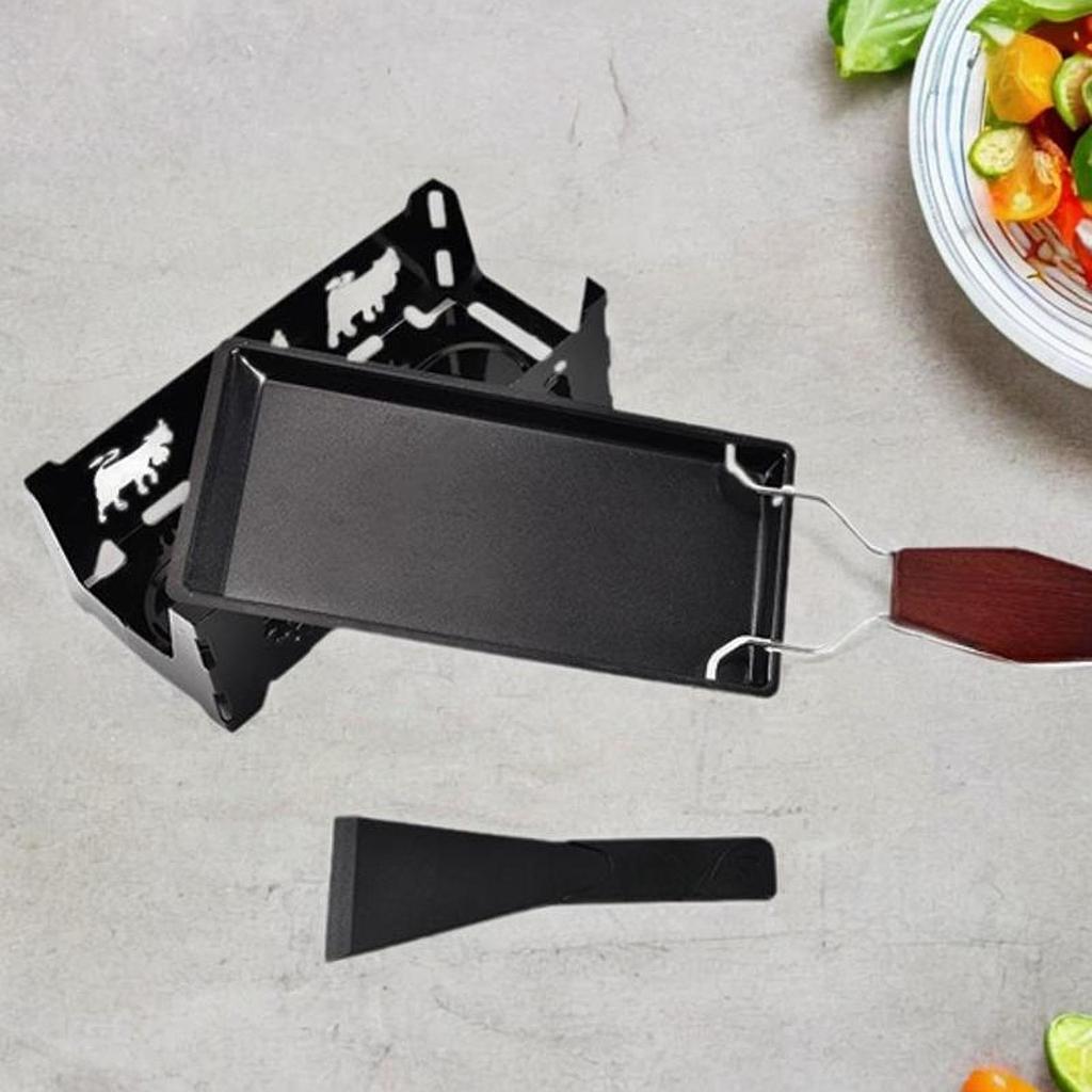 [Whgirld8] ชุดเตา Raclette Candlelight Cheese Handle Candlelight Raclette Pan Stainless