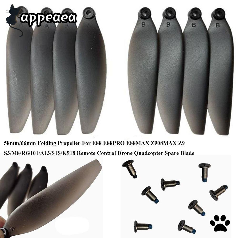 APPEAEA รีโมทคอนโทรล Drone อะไหล่,สีดํา Universal พับใบพัด,พลาสติก 58 มม./66 มม.Quadcopterอะไหล่สําห