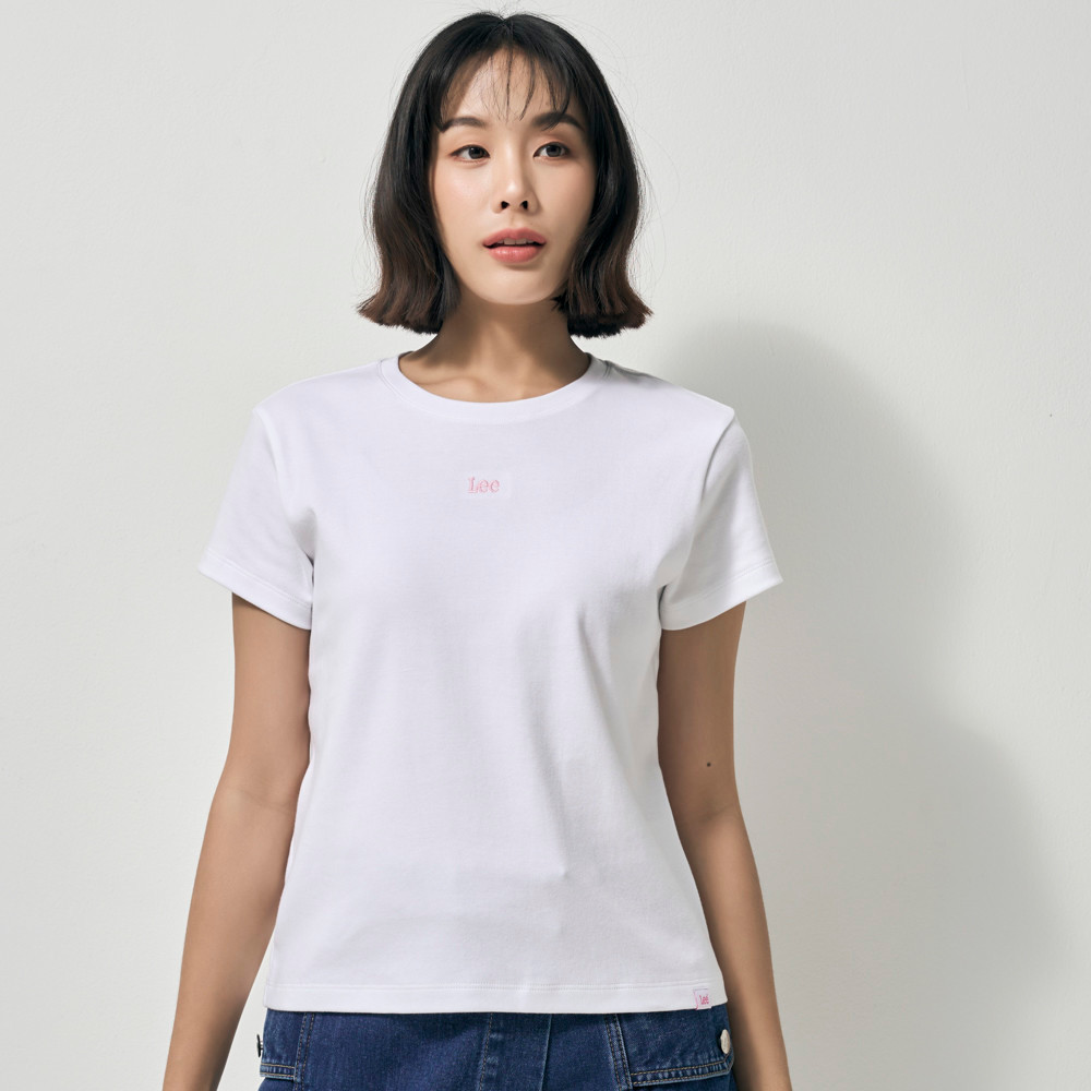 LEE เสื้อยืดแขนสั้นผู้หญิง คอลเลคชั่น Lee Pink รุ่น LE F324WTSSN27 สีขาว