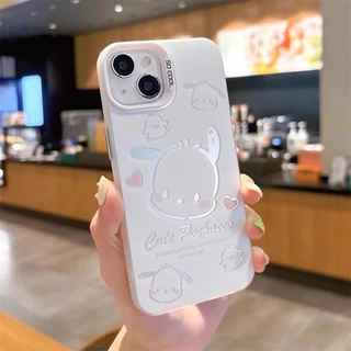for เคสไอโฟน 13 12 11 iPhone 16 15 14 17 PRO MAX XR 7 8 15 16PLUS สไตล์คู่รัก เฮลโลคิตตี้กับโป๊แชโคแอปเปิ้ลโทรศัพท์ จัดส