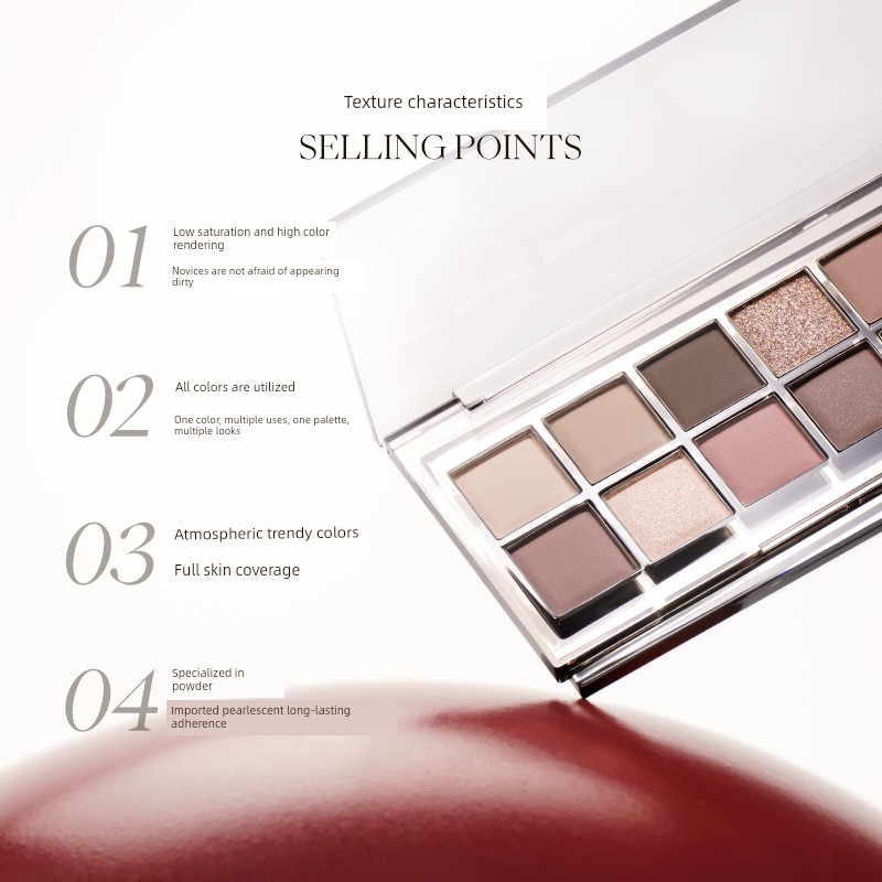 พาเลทตา อายแชโดว์ Cheng Shian Enzyme Color Eyeshadow Palette High Gloss Contouring Blush All-in-One 