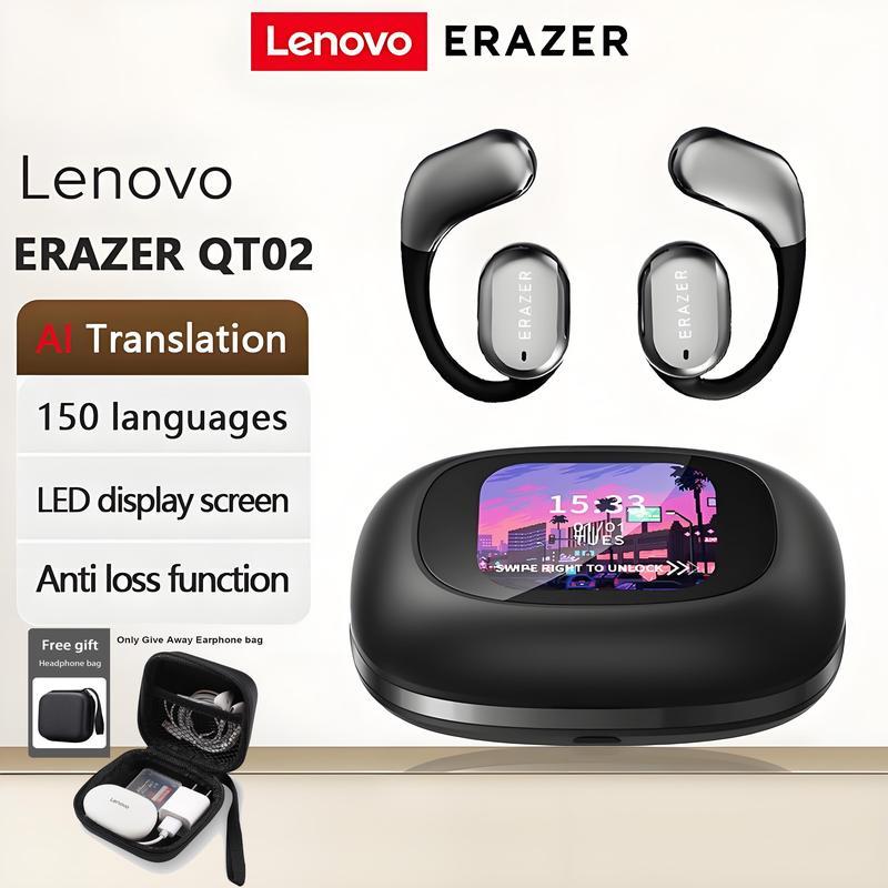 [AI หูฟัง]ผู้แปล Lenovo Erazer QT02 หูฟังบลูทูธ Sleep ASMR ชุดหูฟังรองรับ 140 ภาษาแบบเรียลไทม์บลูทูธ
