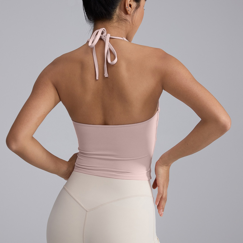 【LASYYOGA】 Sports Bra ผู้หญิง สไตล์ลึก V ลายเลื่อมระบายอากาศดีและแห้งไว เหมาะสำหรับการออกกำลังกายที่ฟิตเนส