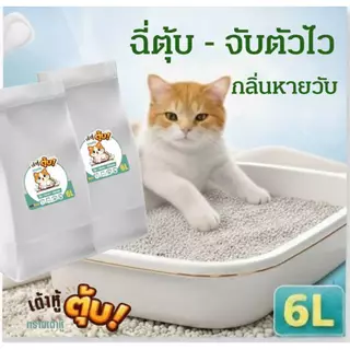 [พร้อมส่ง] เต้าหู้ตุ้บ ทรายแมวเต้าหู้แบบเกล็ด สูตรออริจินอล 6L 🐈 จับตัวไว ทิ้งชักโครกได้ ไร้ฝุ่น 99%