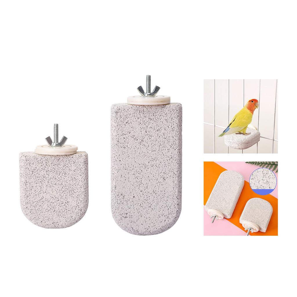 [trdfdv] Bird Calcium Tooth Chew Toy Cage Perch Stand สําหรับ Conure Squirrel Finch