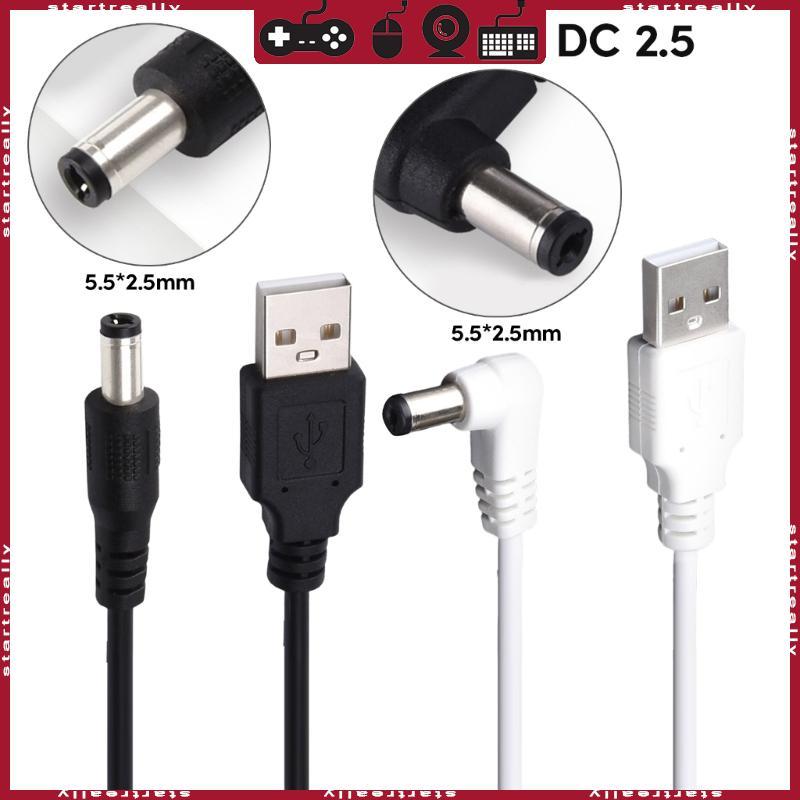 ST DC5525 สายชาร์จ Usb ถึง DC5 5x2 5 มม.ลวดรูกลมสําหรับจอภาพสายไฟ