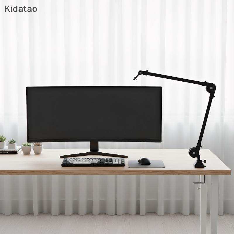 Kidatao ไมโครโฟนพับได้ Boom Arm Mic Stand โต๊ะติดตั้ง 360° Rotation Universal สําหรับ Video Gaming S