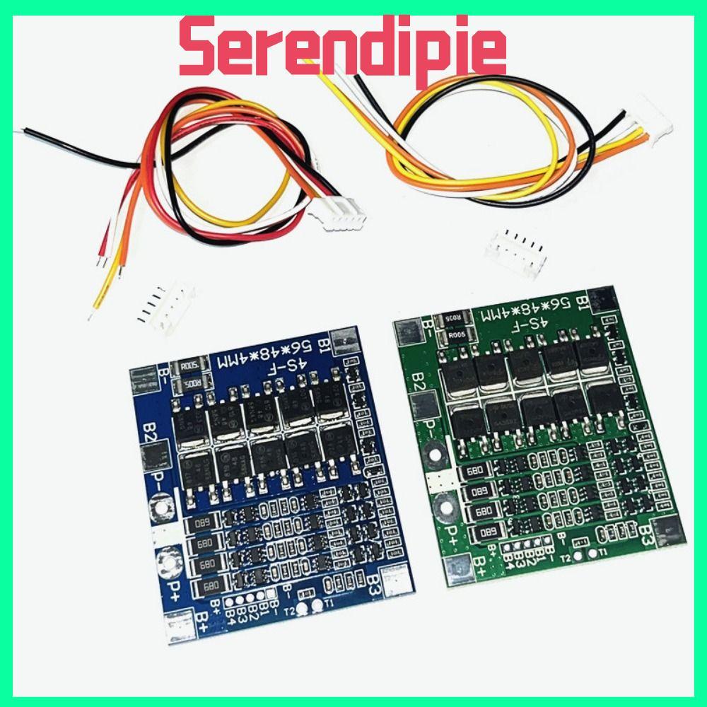 SERENDIPIE BMS, พร้อม Balance 4S 3.2V 3.7V 30A LiFePO4 / Lithium Battery Board, 12.8V 14.4V Blue Gre