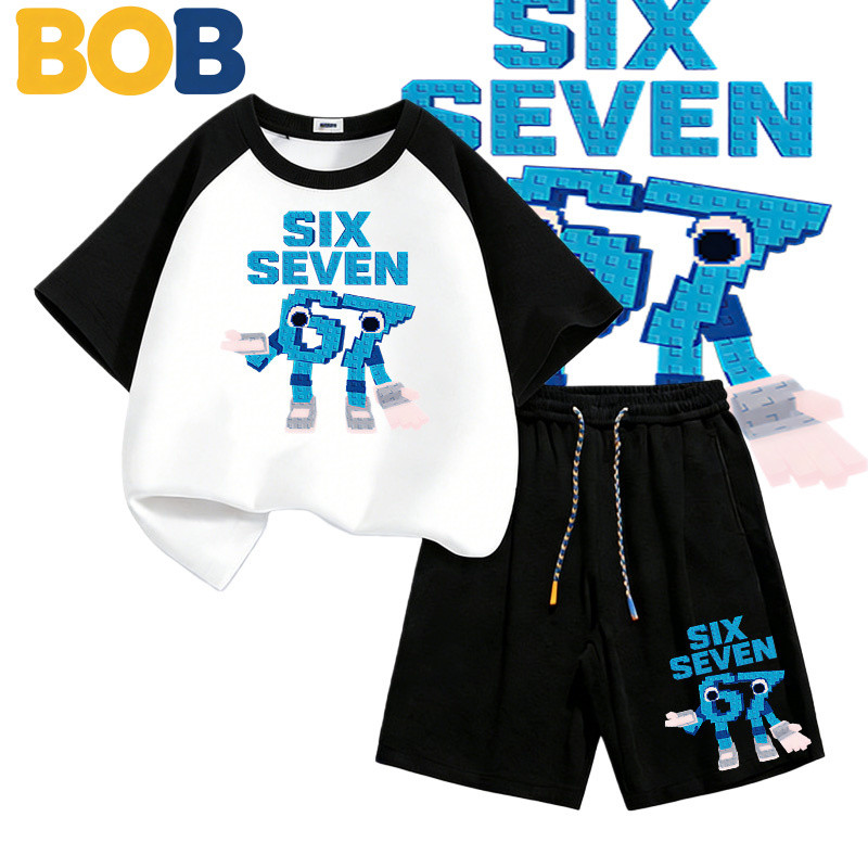 BOB [พร้อมส่ง] ชุดเด็กชาย kidsเสื้อยืดเด็ก67ลวดลายพิมพ์ เสื้อยืดเด็ก คอตตอน ชุดสูทเด็กผู้ชาย ชุดลำลอ
