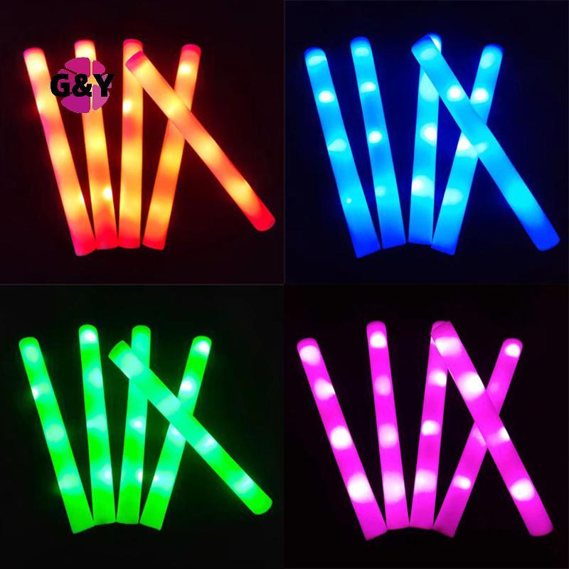 G & Y 6 ชิ้นที่มีสีสัน LED Glow Stis RGB LED Glow โฟม Sti Cheer Tube Dark Light วันเกิดงานแต่งงานอุป