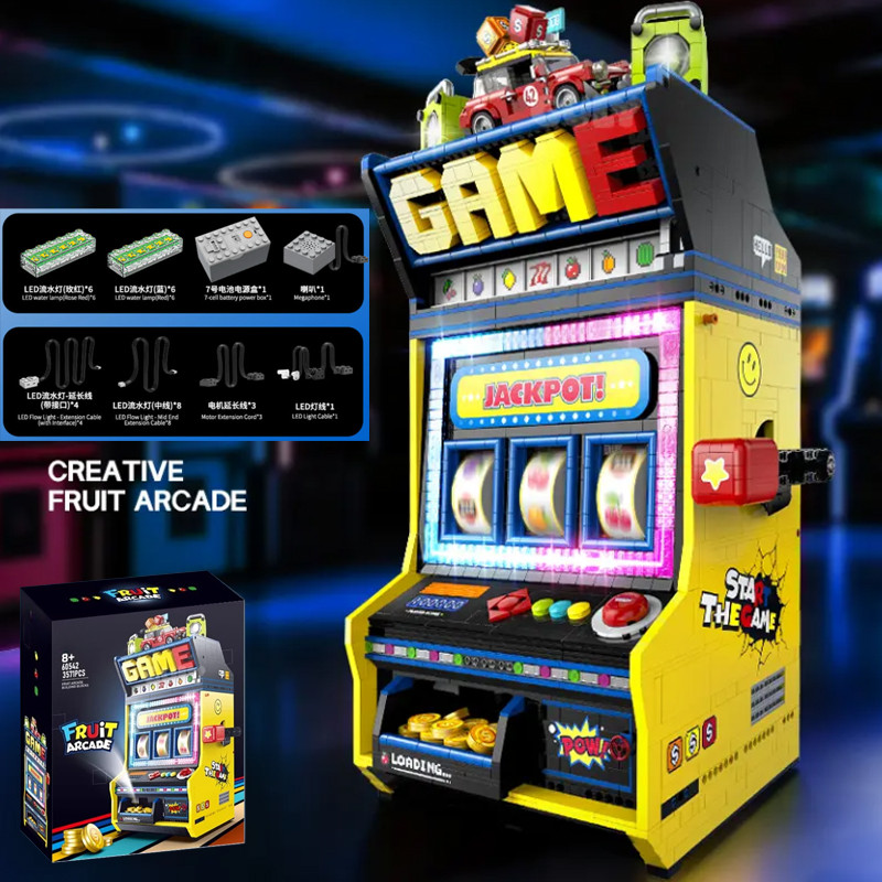 Slot Machine Bricks Creative Fruit Arcade Building Blocks Set,3571pcs Creator Expert Model, Retro Ga