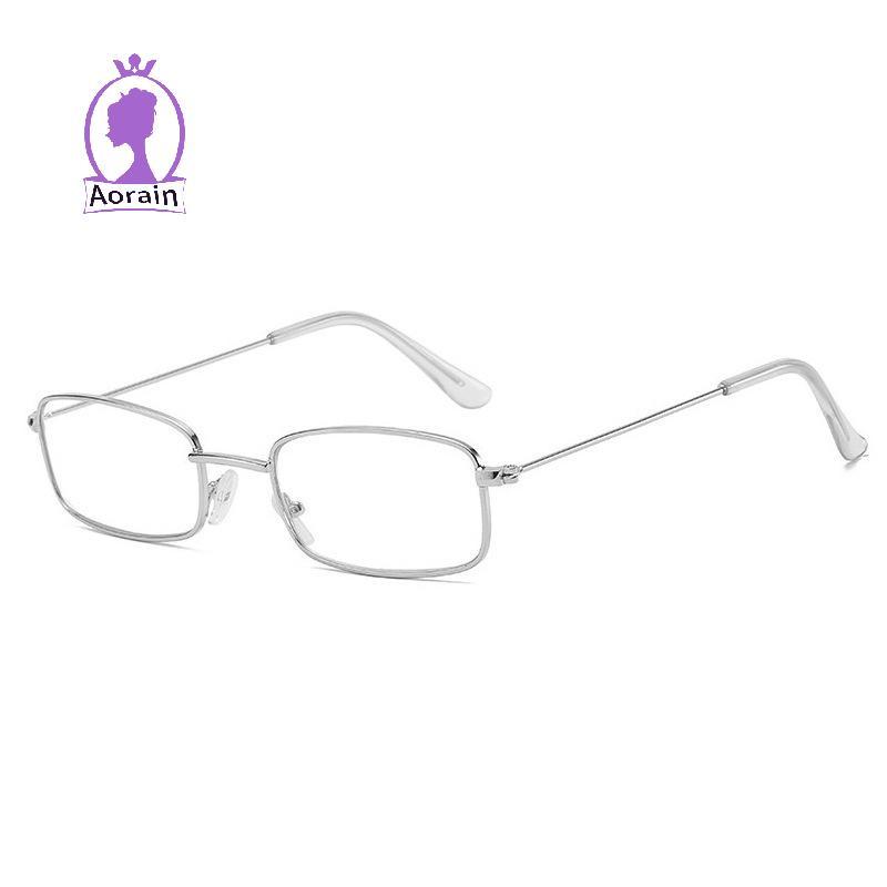 # ANTH # Y2K Harajuku Small Square Frame Glasses Women Retro Metal Glasses Clear Reading Spectacle B