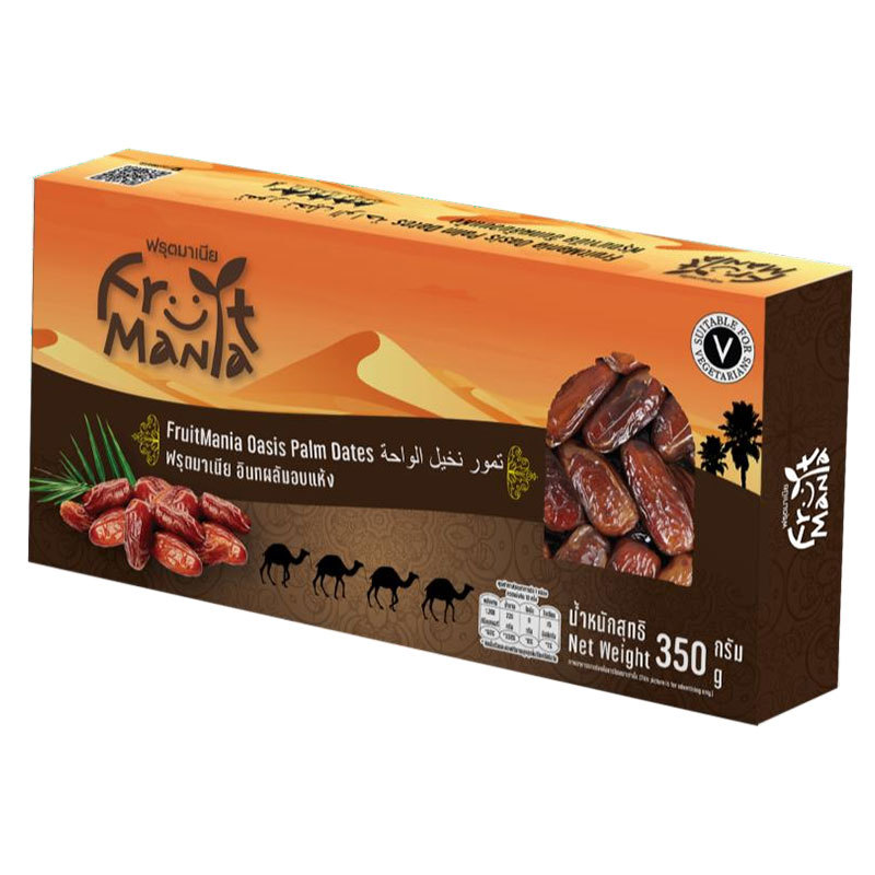 ฟรุ๊ตมาเนีย อินทผลัมอบแห้ง 350 ก. (FRUIT MANIA Dried Date Palm Fruit Mania 350 g)