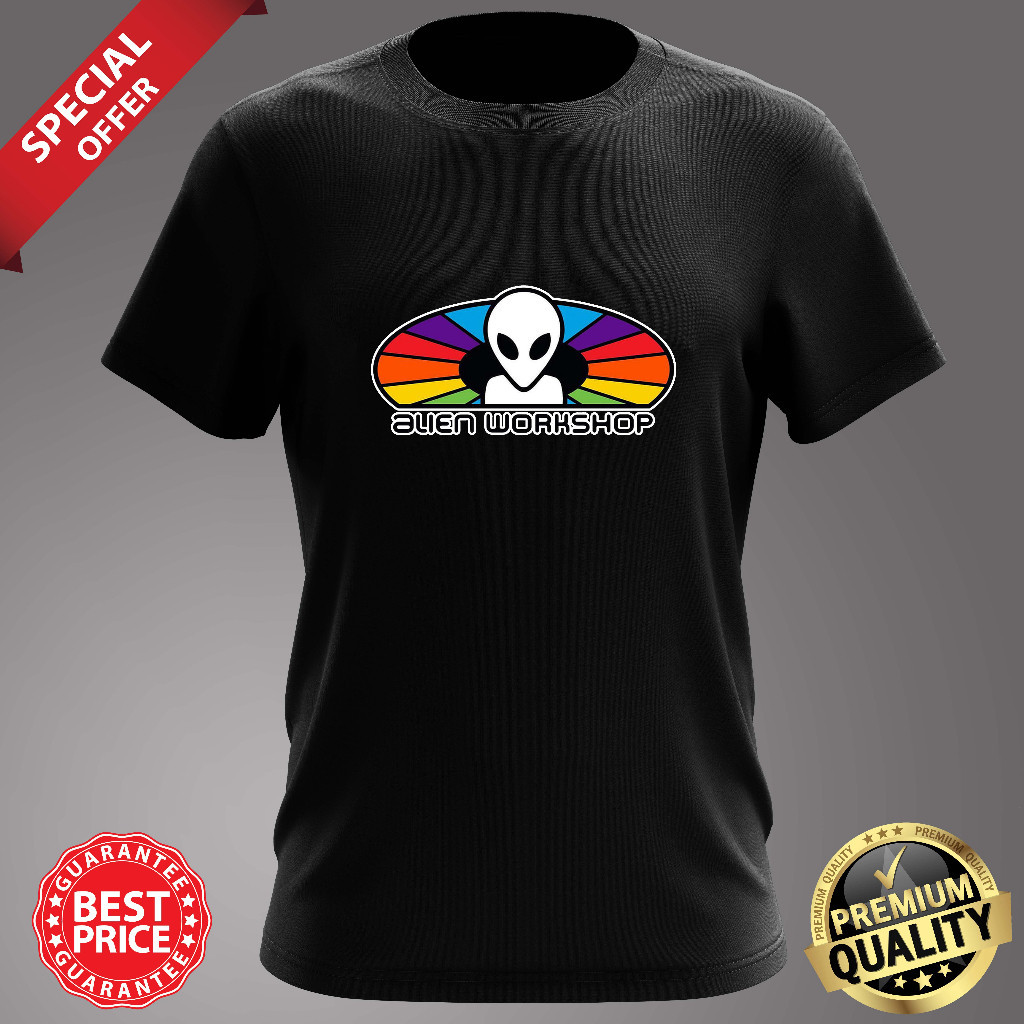 RETRO ALIEN WORKSHOP เสื้อยืดคอกลม