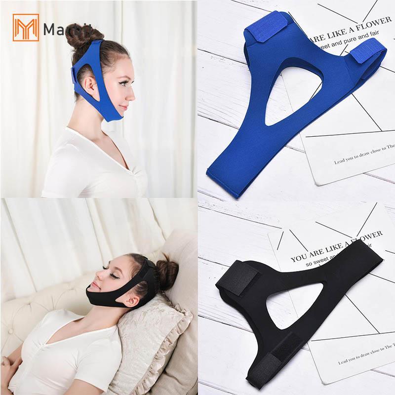 Marbit Anti Snoring เข็มขัดสามเหลี่ยม Chin Strap Sleep Support สายรัด Night Aid เครื่องมือ null