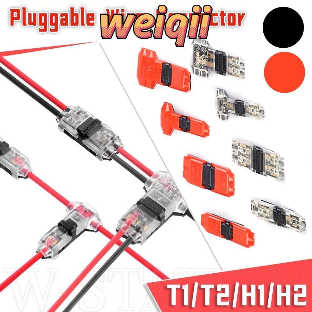 WEIQII 1 ชิ้นสายไฟ Crimp,การเชื่อมต่อสายเคเบิล Strip 8-22AWG Pluggable Wire Connector, 2Pin สําหรับส