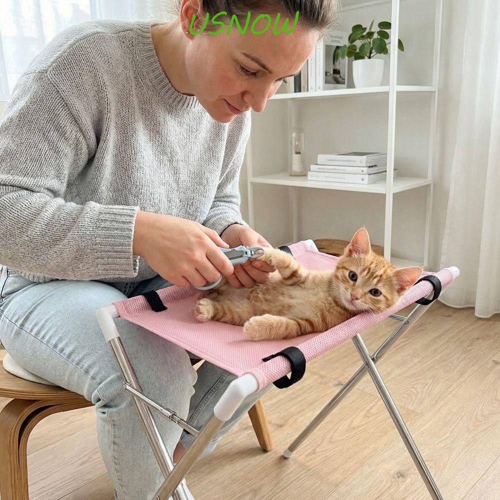 USNOW Pet Grooming Hammock, Anti-Scratch Support Frame Puppy Nail Clipping Holder, Professional ปรับ