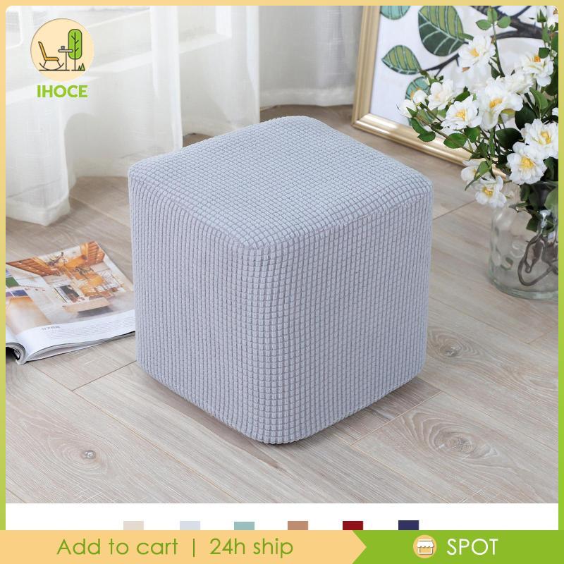 [Ihoce] Ottoman Covers Slipcover โพลีเอสเตอร์ Ottoman Slipcover สี่เหลี่ยมผืนผ้า Ottoman Covers Foot