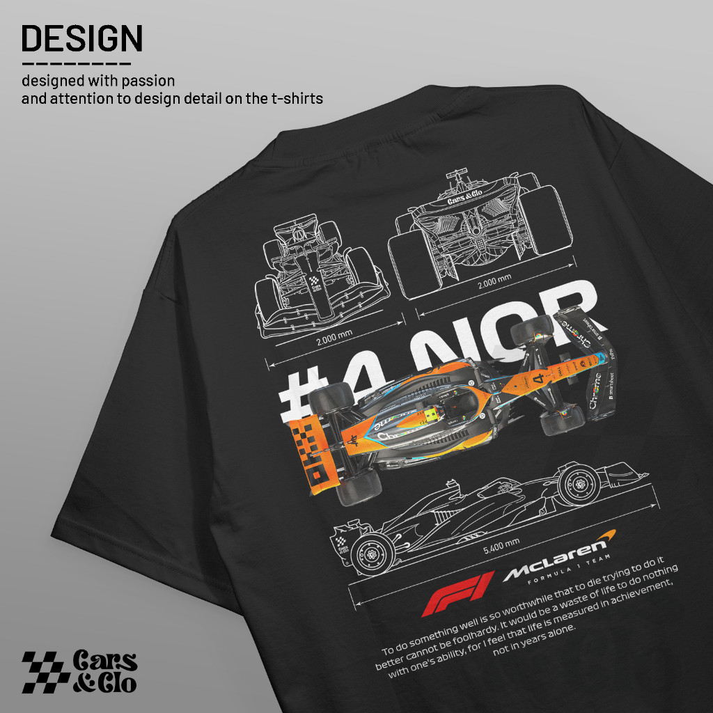 รถยนต์และ Clo F1 McLaren Blueprint พิมพ์ด้านบนพร้อมสต็อก Unisex ผ้าฝ้าย 100% พิมพ์เอเชียขนาดเสื้อยืดลําลอง