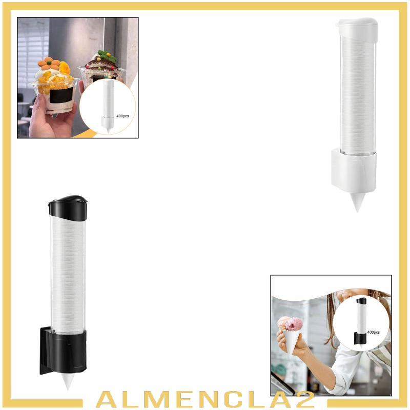 [Almencla2] 400 ชิ้นถ้วยกรวยหิมะถ้วยไอศกรีมติดผนังที่วางแก้วดึงประเภทรั่ววัสดุ PP เครื่องจ่ายเหมาะสํ