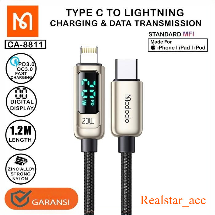 MCDODO CA-8811 สายสําหรับ iPhone C to Lightning Digital Display Pro 20W ผลิตภัณฑ์ดั้งเดิม