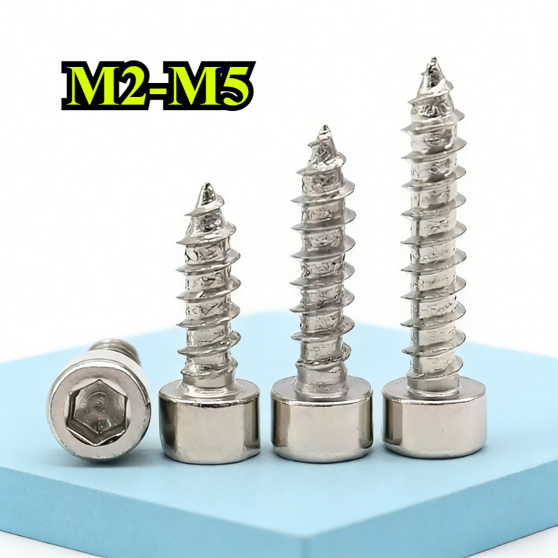 【ZQ-R1】 หัวจม สกรู เกลียวปล่อย ชุบนิกเกิล  M2/M2.6/M3/M3.5/M4/M5