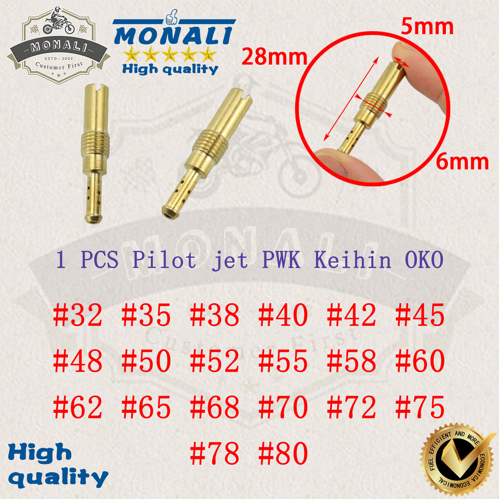 1 ชิ้นคาร์บูเรเตอร์นักบิน Jet MAIN JET หัวฉีด Series สําหรับ PWK Keihin OKO CVK KOSO มอเตอร์ช้า Jet คาร์บูเรเตอร์