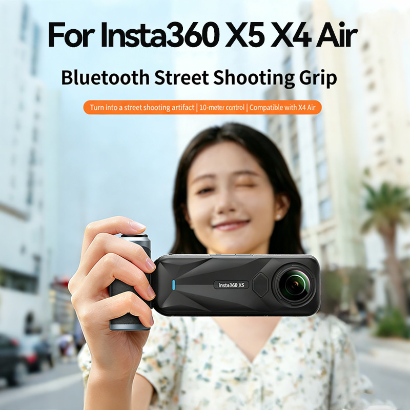 บลูทูธรีโมทคอนโทรล Street Grip Holder สําหรับ Insta360 X5 X4 Air อุปกรณ์เสริม Handle พร้อมปุ่มชัตเตอร์