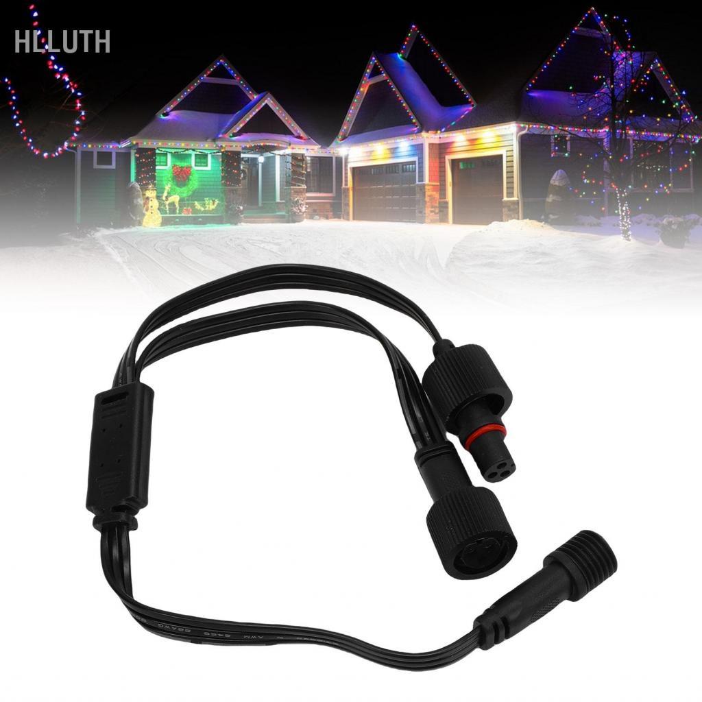 Hlluth Hlluth 1 ชาย 2 หญิง Y Splitter Fit สำหรับ Govee H705A H705B H705C ถาวรกลางแจ้ง 3 พินสายไฟสีดำ