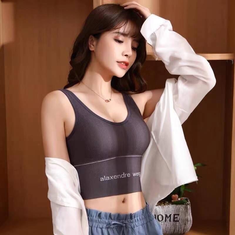 SEAMLESS U-NECK SPORT BRA WITH PLAIN COLOR STRAP สําหรับผู้หญิง PLAIN SPORT BRA BSSN