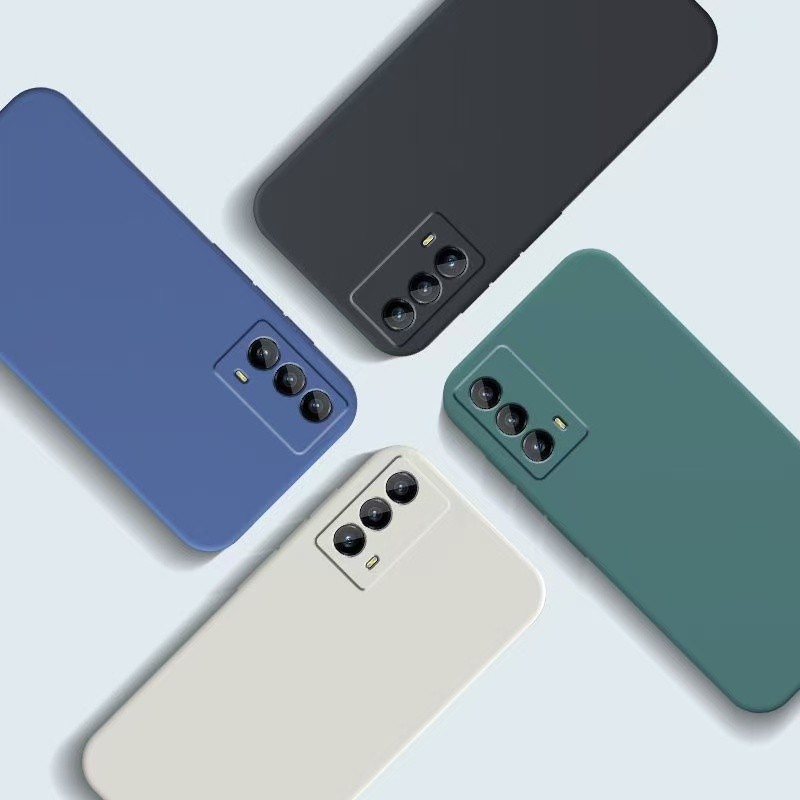 สําหรับ vivo iQOO Z6X Z6 Z5x Z1X Z1K Z5 U5e T2x Y73t Y77 จีน Pro Lite กรณีสแควร์ซิลิโคนเหลวนุ่มกันกร