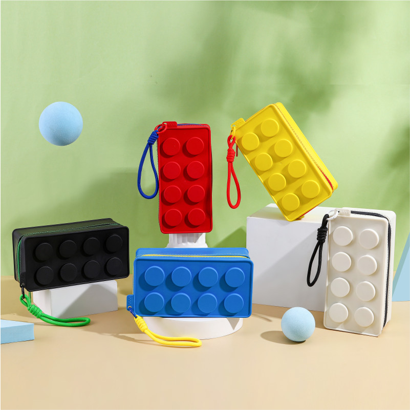 Creative Building Block รูปกระเป๋าถือปากกากระเป๋าเก็บเชือกแบบพกพาเครื่องเขียน Organizer ดินสอ Sundries Organizer