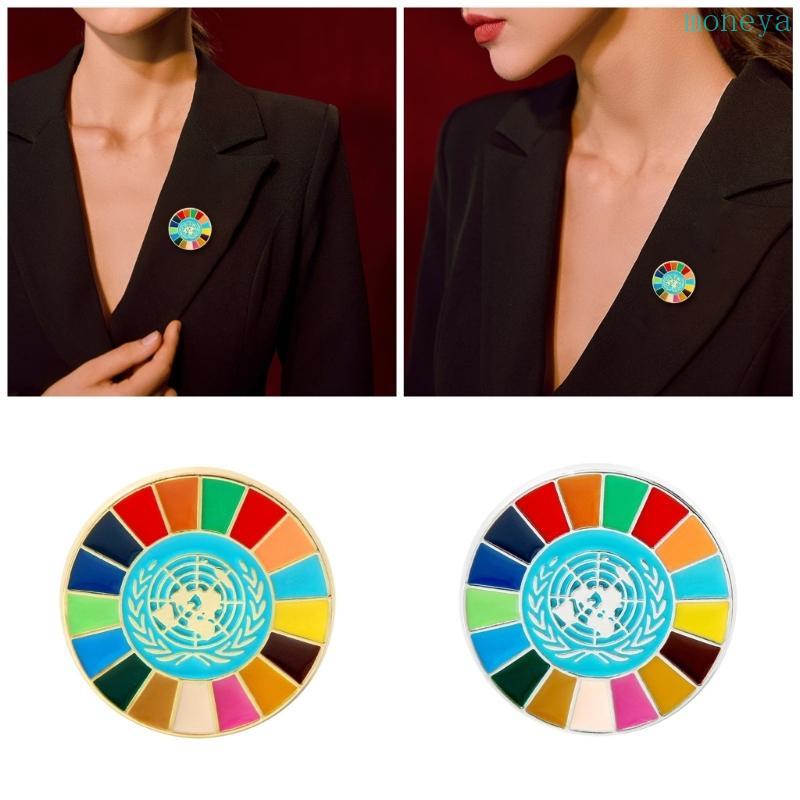 เข็มกลัด Mya UN SDG 17 สี สำหรับยูนิเซ็กส์ เสริมสร้างสไตล์และความตระหนักในเรื่องความยั่งยืน