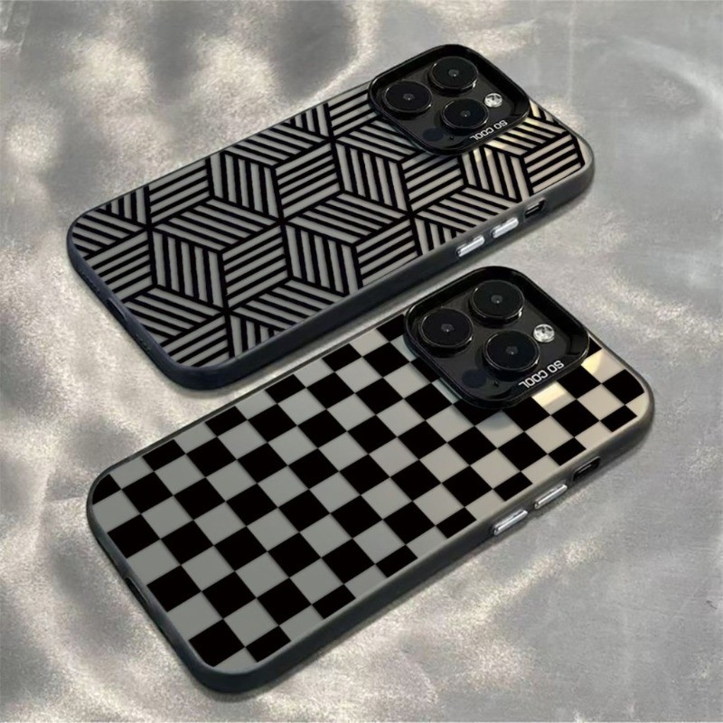 Geometry Case Case สําหรับ iPhone 17 16 15 14 13 Pro Max 12Mini 11Pro ฝาครอบกันกระแทกปลอกกันฝุ่น