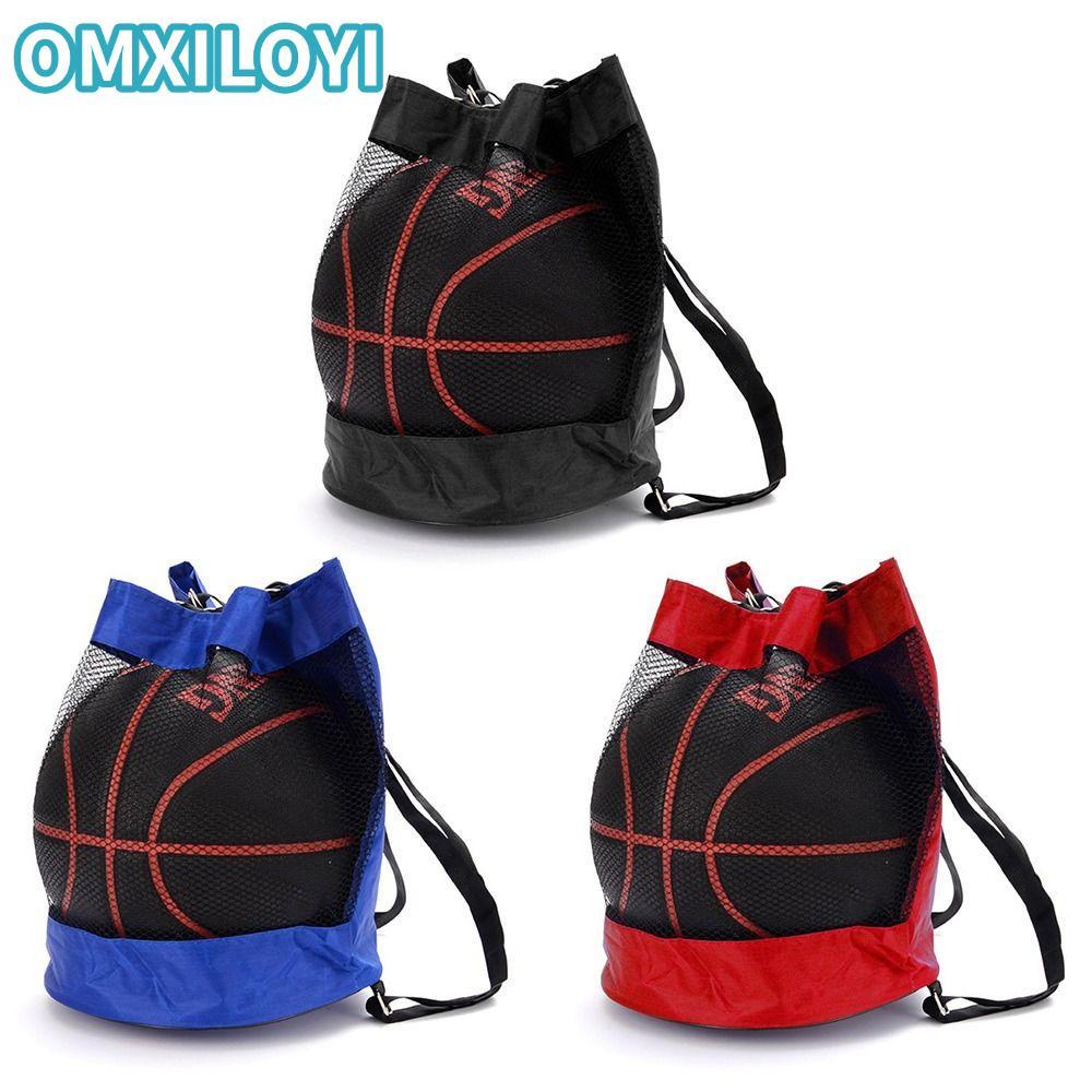 OMXILOYI Ball Storage Backpack, Black Basketball Cover Mesh Bag, Basketball Carry Bag Portable Baske