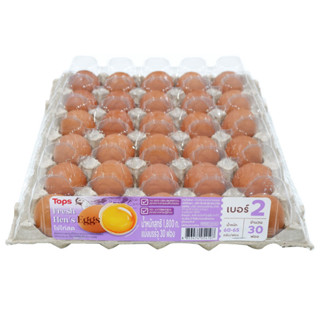ท็อปส์ไข่ไก่สดปลอดสารเบอร์2 แพค 30ฟอง Tops Fresh Hen Eggs No…